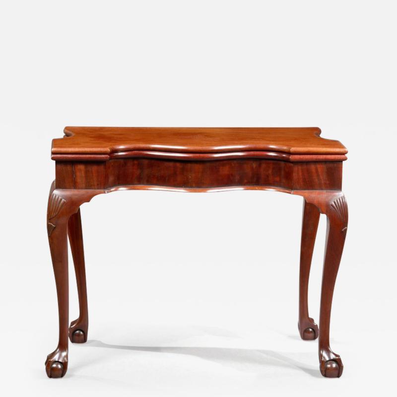 CHIPPENDALE SERPENTINE FRONT CARD TABLE