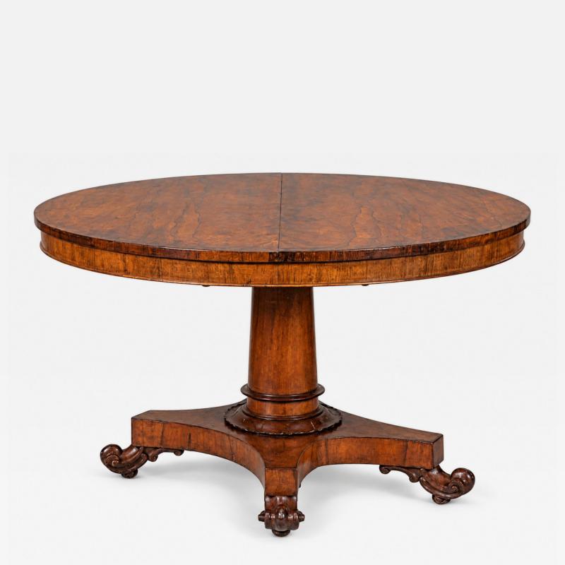 CIRCA 1820 REGENCY ROSEWOOD TILT TOP CENTER TABLE w TRIPOD BASE