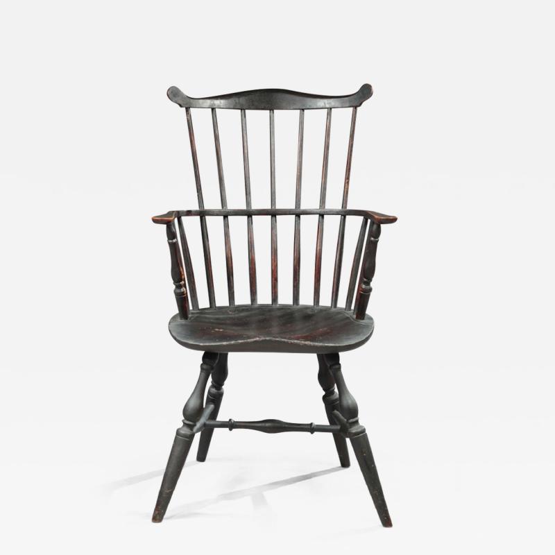 COMB BACK PAINTED WINDSOR ARMCHAIR