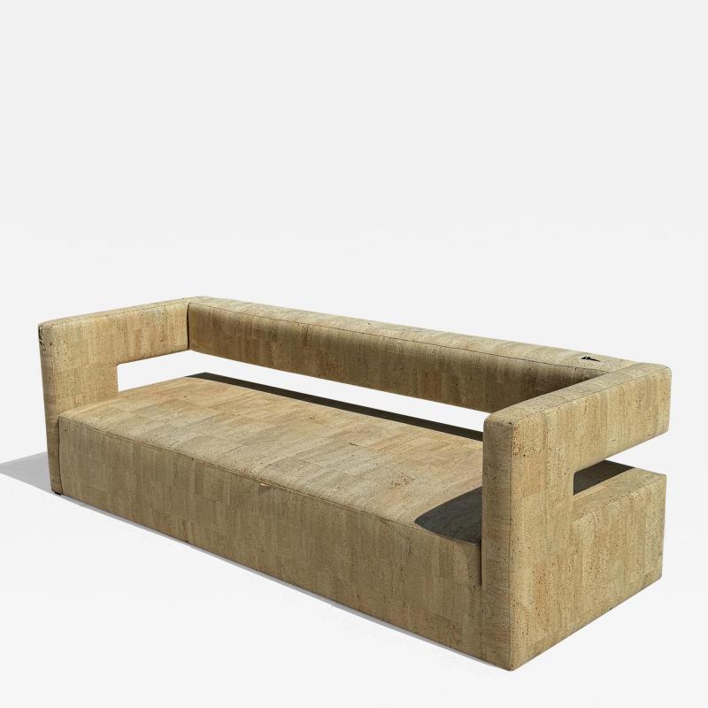 CORK PATTERNED UPHOLSTERY MODERN COUCH