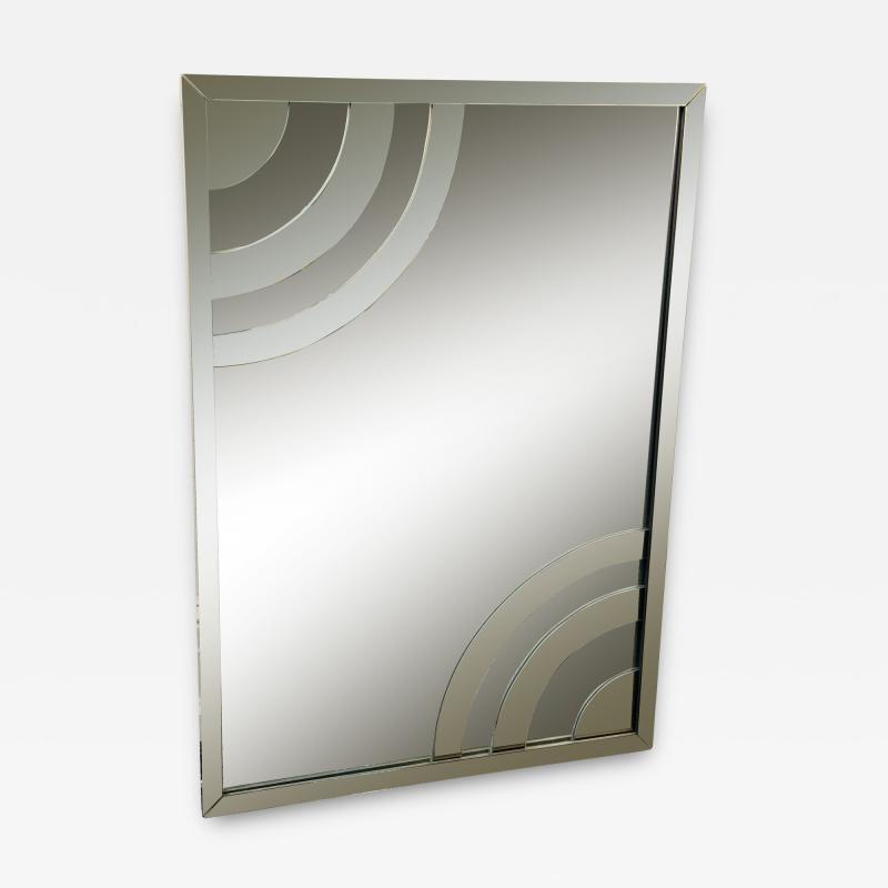 CURVED MODERN DESIGN TWO TONE GLASS FRAMED MIRROR BY PHILLIPE ST JACQUES