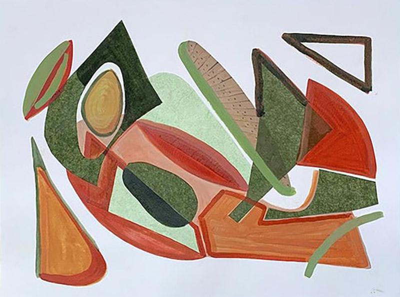 Caitlin Zerra Rose Caitlin Zerra Rose Clementine and Olive Mixed Media Collage 2021