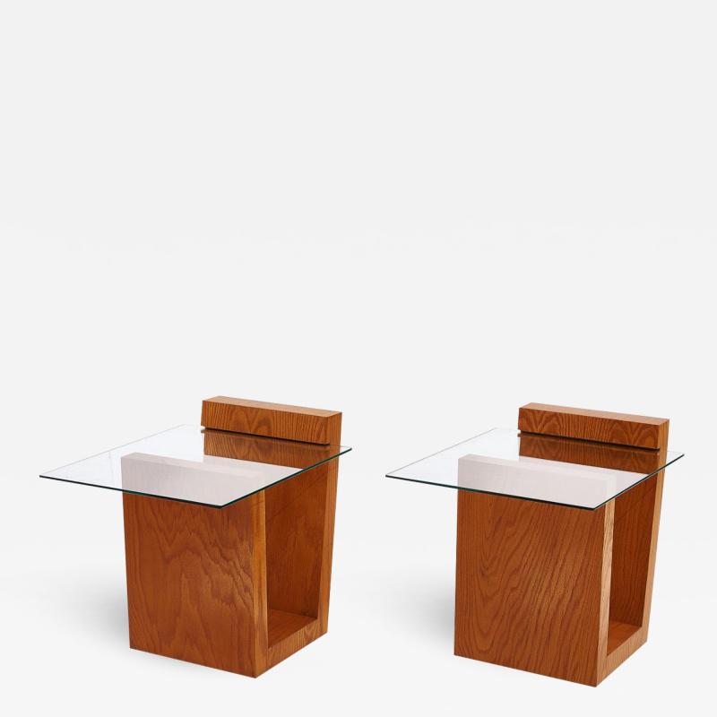 California Modern Cantilever Wood and Glass Tables 1970