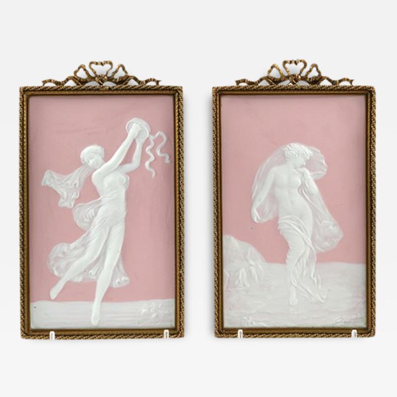 Camille Tharaud Camille Tharaud Limoges Pate Sur Pate Pair of Plaques