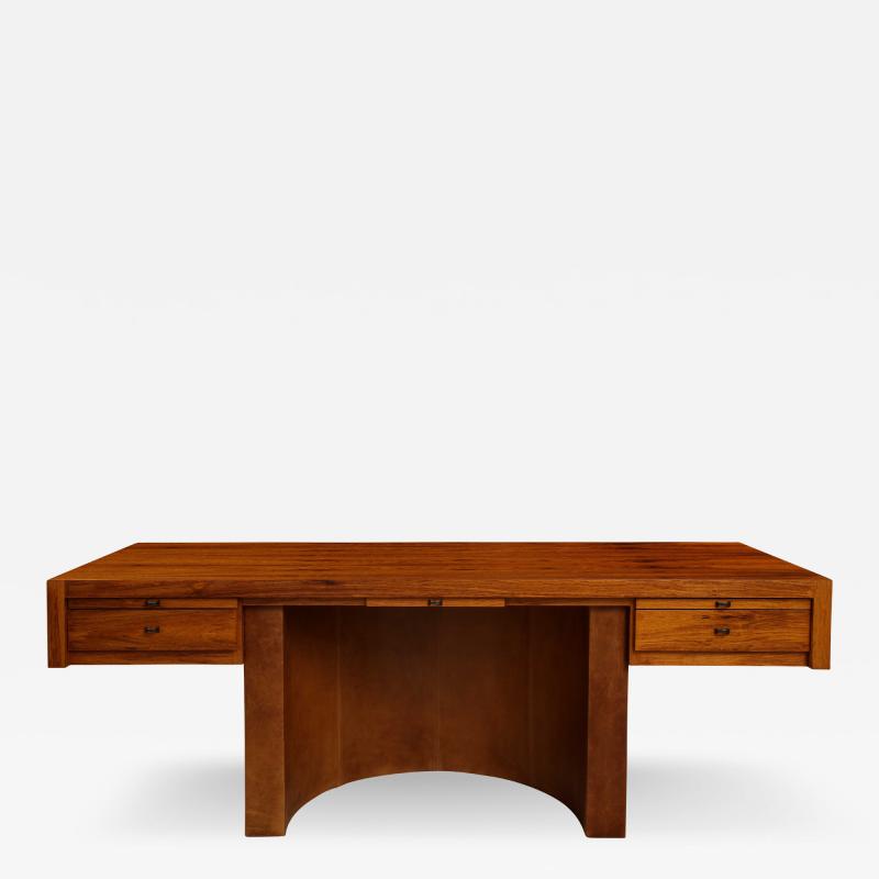 Cantilever Executive Desk with Leather Base