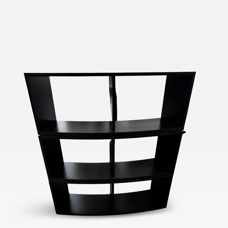 Cantoni Black Lacquered 3 piece Modular Bow Front Display Case