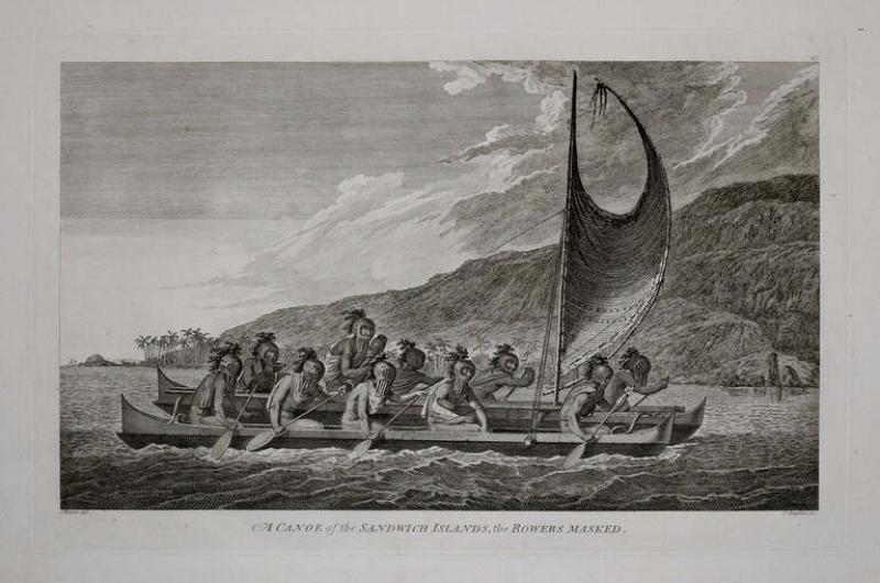 Captain James Cook A CANOE OF THE SANDWICH ISLANDS THE ROWERS MASKED