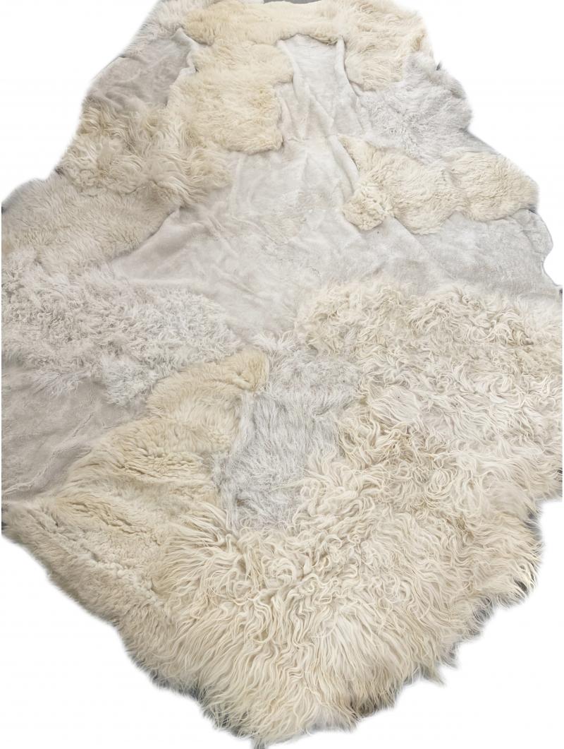 Carine Boxy Belgian Contemporary Handcrafted New York New York Sheepskin Artistic Patchwork Rug