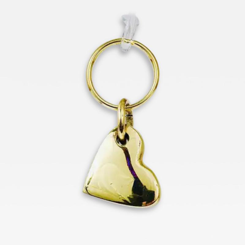 Carl Aub ck Carl Aub ck Handcrafted Midcentury Brass Heart Figurine Key Ring Chain Holder