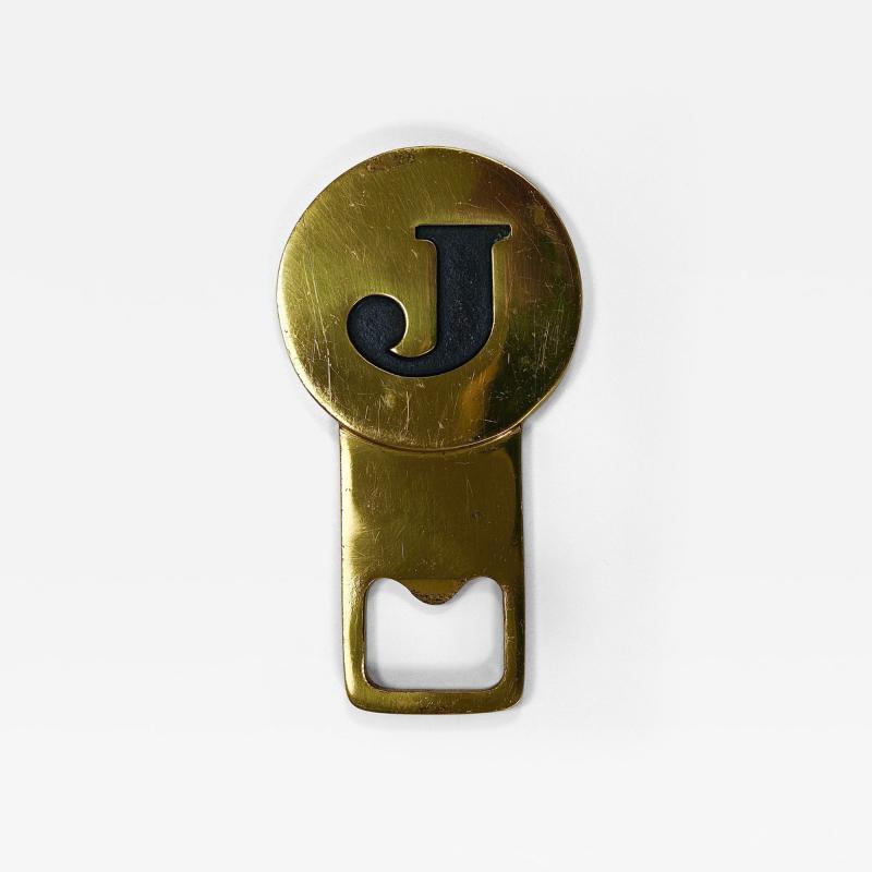 Carl Aub ck Carl Aub ck Letter J Initials Brass Bottle Opener 4919 Vienna 1960s