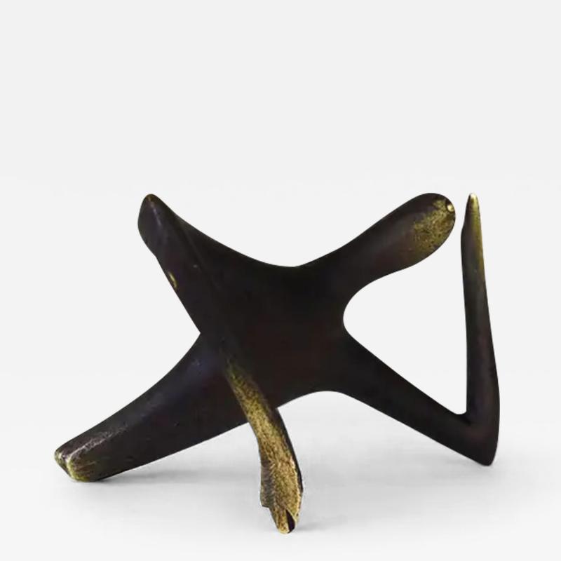 Carl Aub ck Carl Aub ck Optimist Pessimist Handcrafted Brass Sculpture model 4059