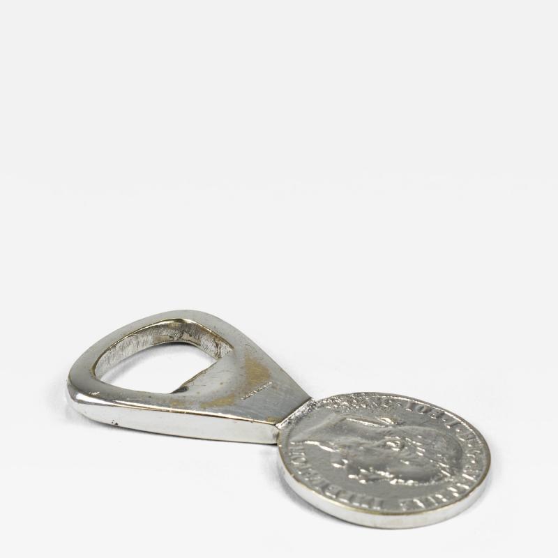 Carl Aub ck Carl Aub ck Silvered Brass Bottle Opener Habsburg 2 Florin Coin Austria 1950