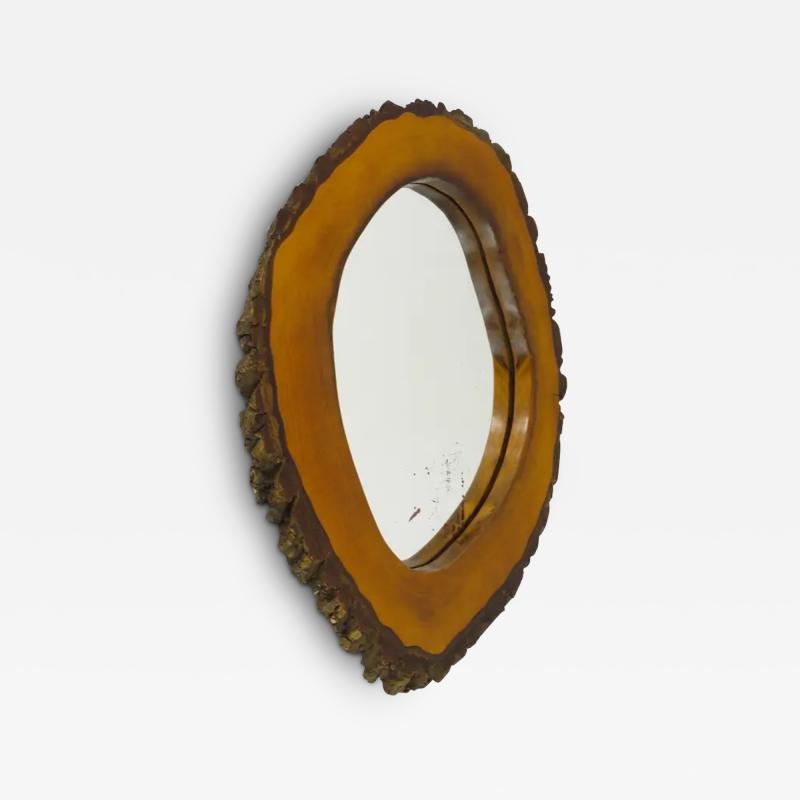 Carl Aub ck Carl Aubock Style Modernist Walnut Tree Trunk Wall Mirror Austria 1950s