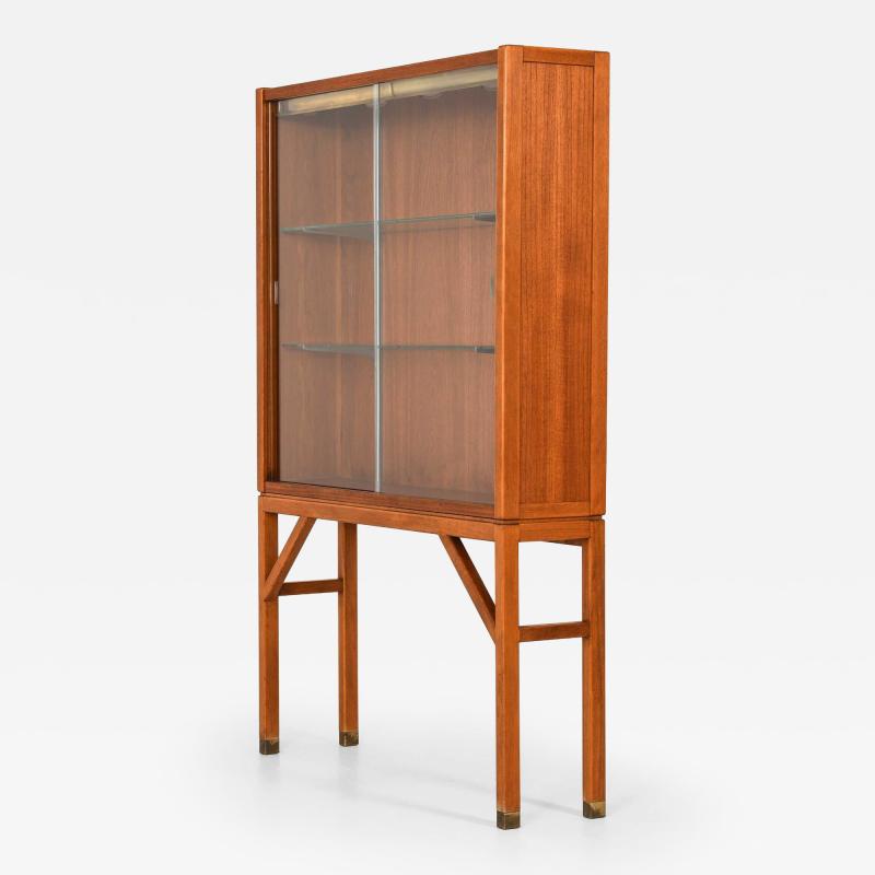 Carl Axel Acking Scandinavian Modern Cabinet in Glass Teak Beech by Carl Axel Acking 1950s