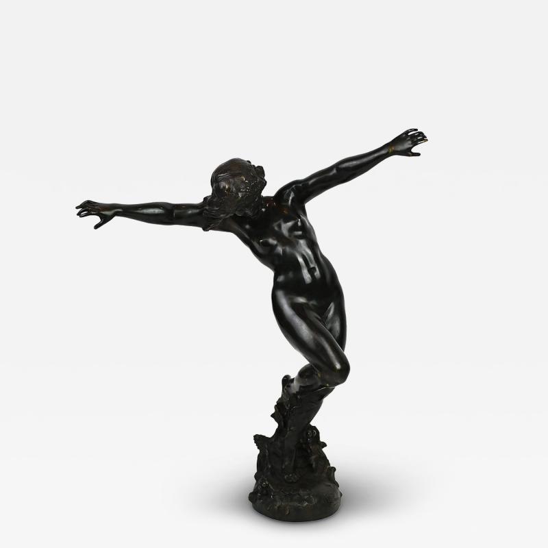 Carl F Binder Dancing Nude Bacchante Circa 1905 by Swiss Designer Carl Binder