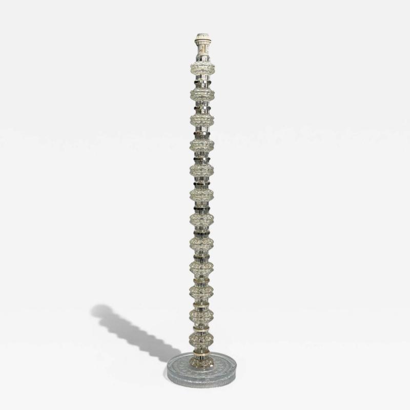 Carl Fagerlund Carl Fagerlund Swedish Modern Glass Nickel Floor Lamp Sweden 1970s