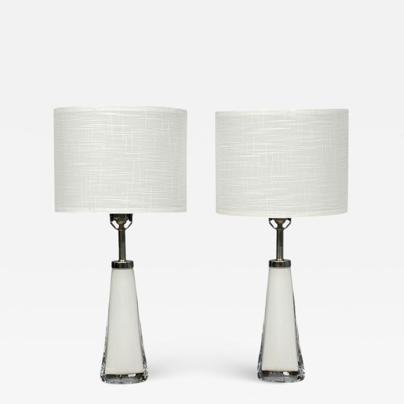 Carl Fagerlund Carl Fagerlund Swedish Modern Table Lamps White Glass Sweden 1960s