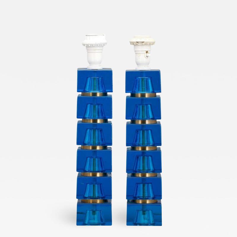 Carl Fagerlund Pair of Table Lamps by Carl Fagerlund for Orrefors