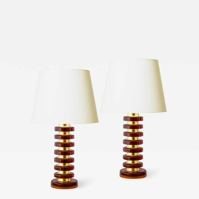 Carl Fagerlund Pair of Whiskey Crystal Lamps by Carl Fagerlund for Orrefors