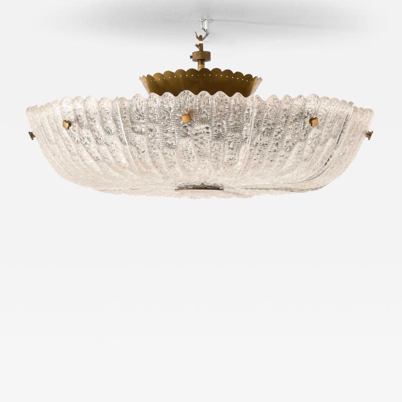 Carl Fagerlund Scandinavian Modern Ceiling Lamp in Brass and Glass by Carl Fagerlund 1960s