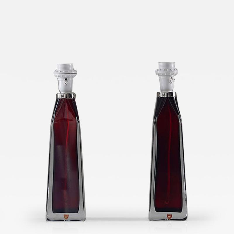 Carl Fagerlund Swedish Midcentury Table Lamps by Carl Fagerlund for Orrefors