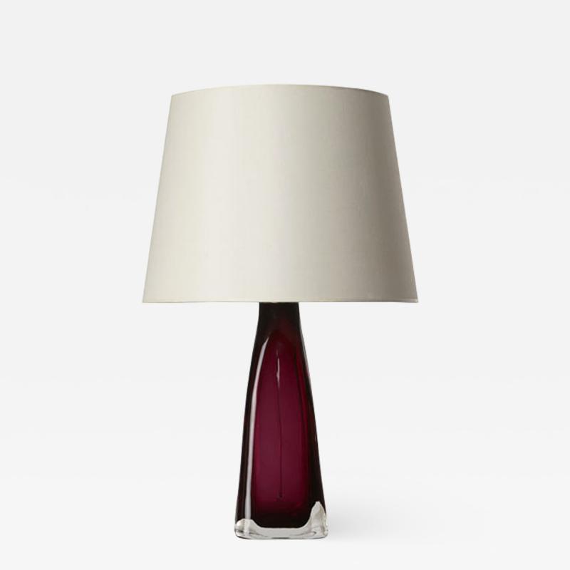Carl Fagerlund Table lamp with deep rose interior by Carl Fagerlund