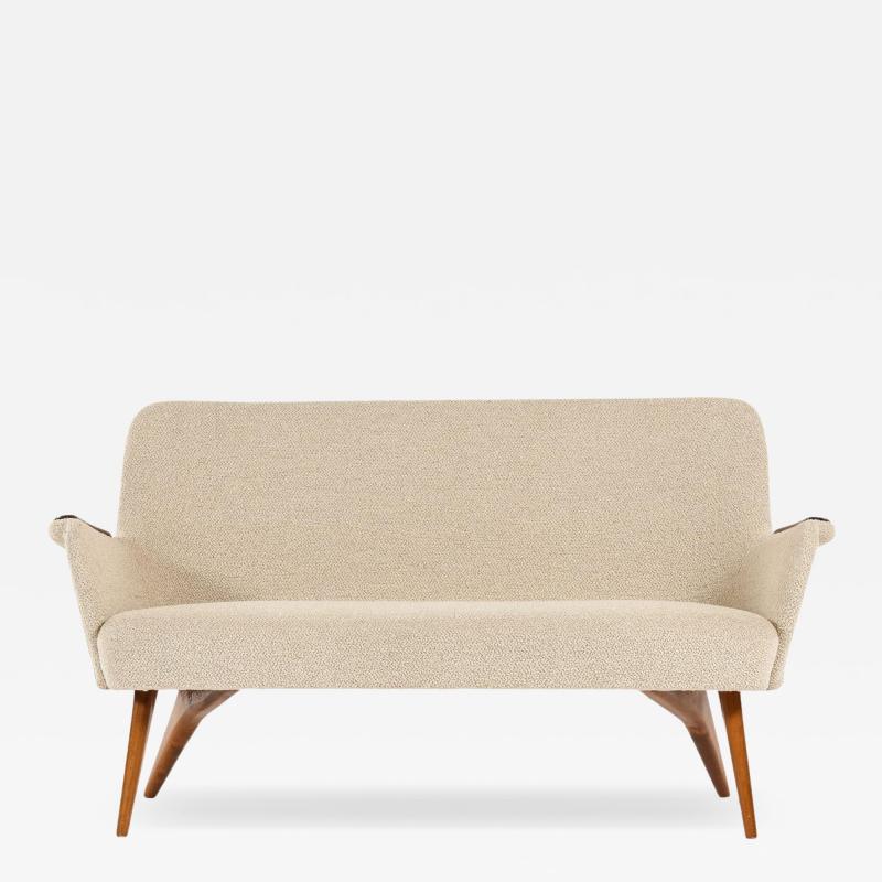 Carl Gustav Hiort af Orn s Carl Gustaf Hiort af Orn s Sofa in Birch and Newly Reupholstered in Wool Fabric 1950s