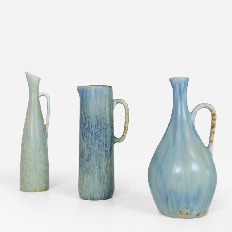Carl Harry St lhane Mid Century Modern Set of 3 Ceramic Pieces Carl Harry St lhane Sweden