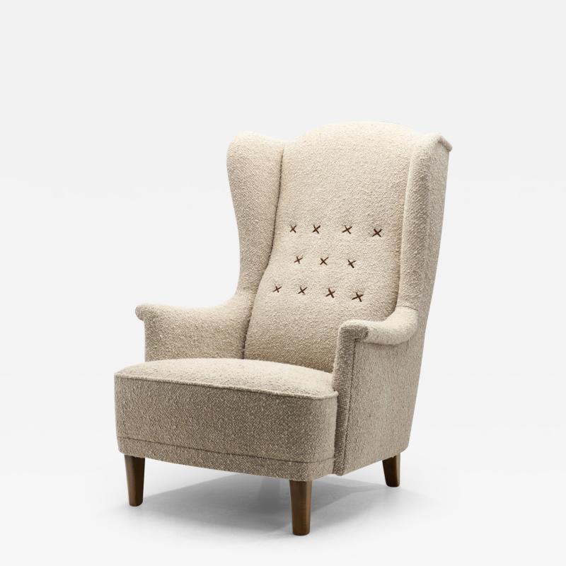 Carl Malmsten Carl Malmsten ldermannen Winged Armchair for O H Sj gren Sweden 1950s