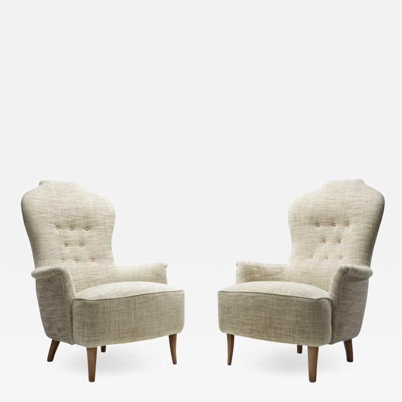 Carl Malmsten Farmor Armchairs by Carl Malmsten for O H Sj gren Sweden 1956