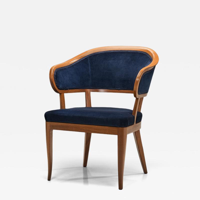 Carl Malmsten Jonas Love Armchair with Upholstery by Carl Malmsten Sweden Mid 20th Century