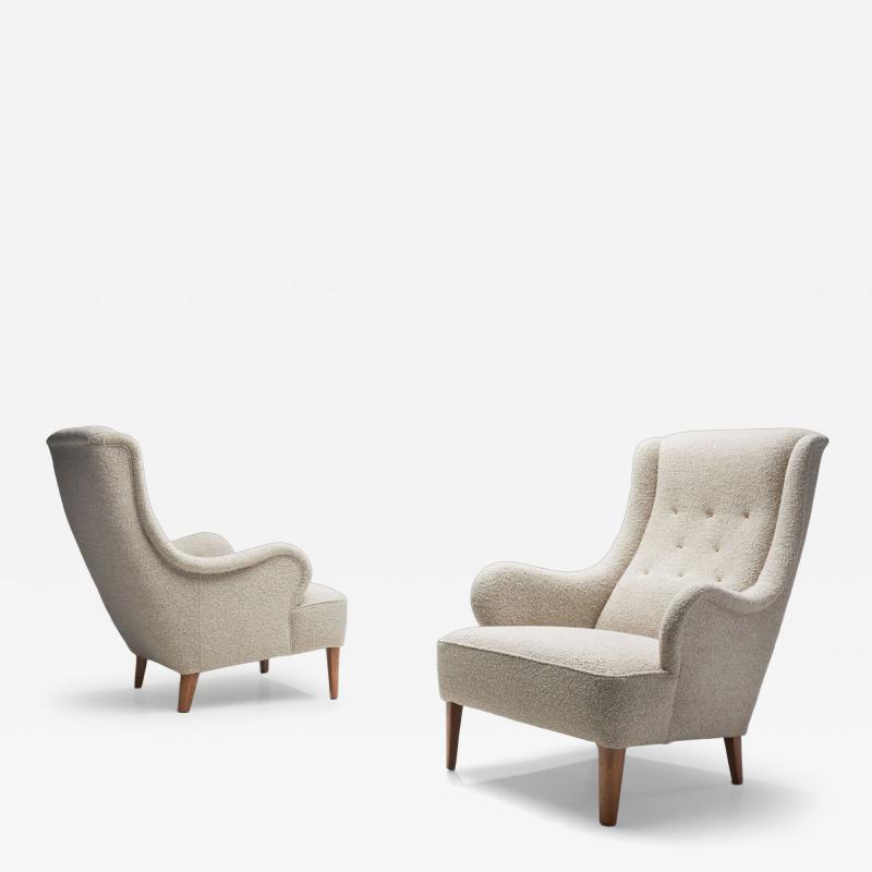 Carl Malmsten Pair of Carl Malmsten Oskar Armchairs for O H Sj gren Sweden 1930s