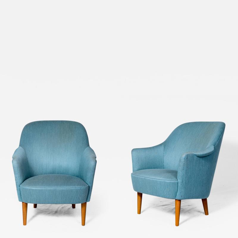 Carl Malmsten Pair of Carl Malmsten Samspel Lounge Chairs