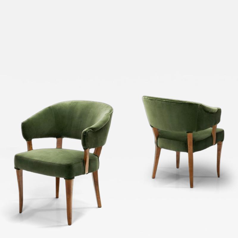 Carl Malmsten Pair of Lata Greven Armchairs by Carl Malmsten for O H Sj gren Sweden 1950s