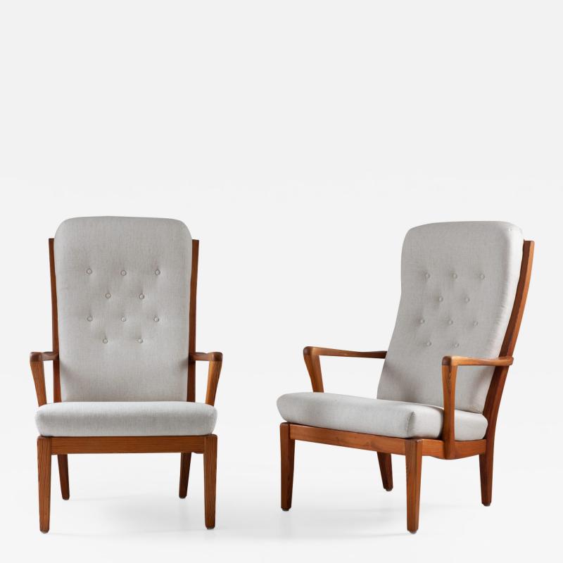 Carl Malmsten Pair of Scandinavian Midcentury Lounge Chairs by Carl Malmsten