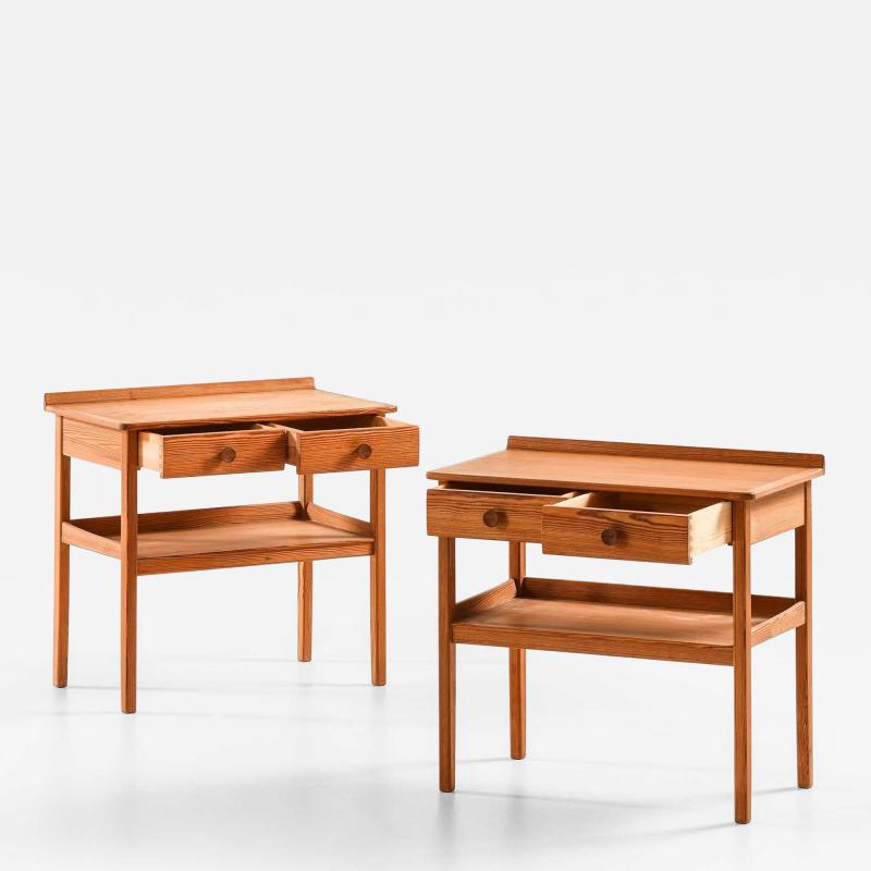 Carl Malmsten Pair of Side or Bedside Tables in Pine by Carl Malmsten 1940s