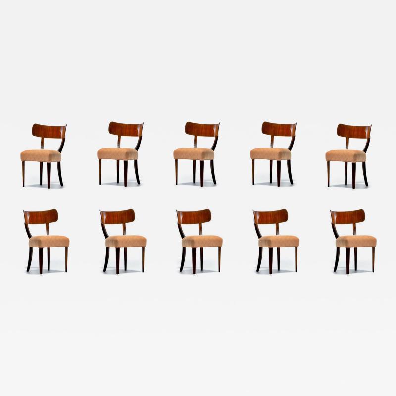 Carl Malmsten Set of Ten Klismos Dining Chairs by Carl Malmsten for Widdicomb circa 1940