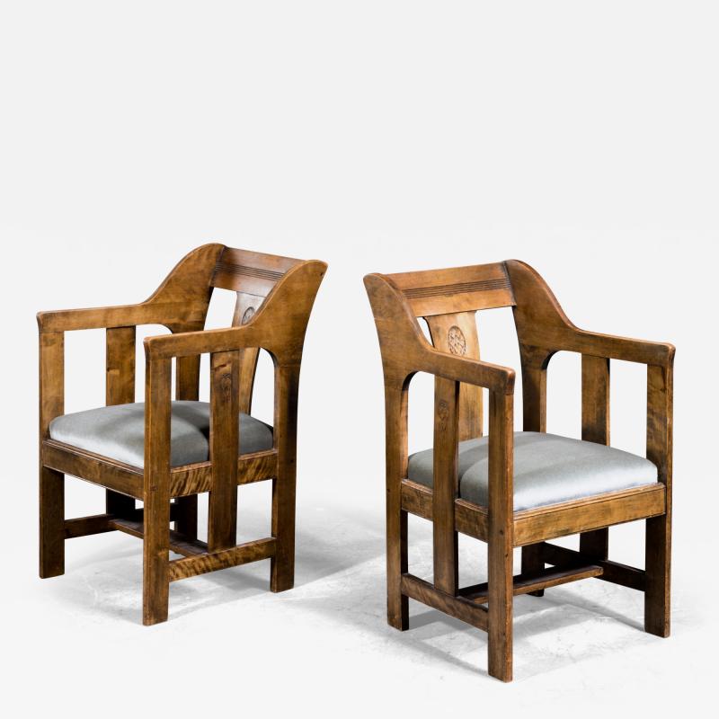 Carl Westman Carl Westman pair of Art Nouveau armchairs