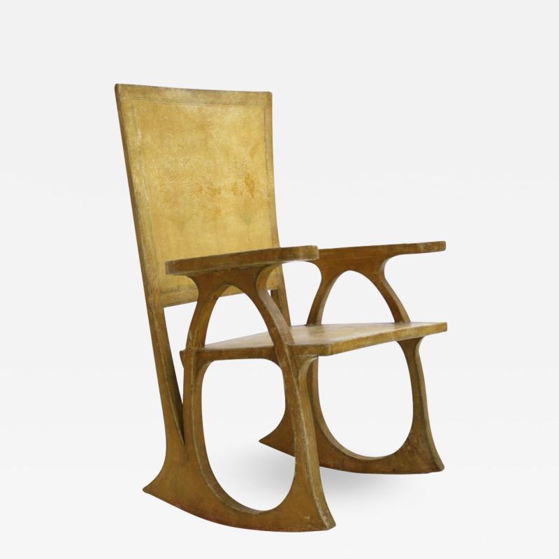 Carlo Bugatti Carlo Bugatti Parchment Paper And Wood Sculptural Chair Italy 30s