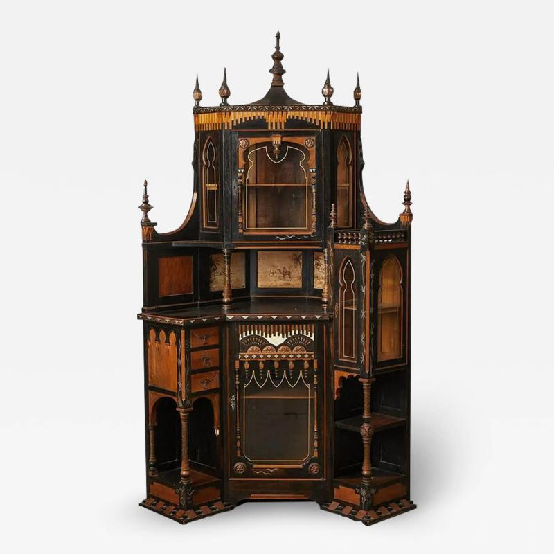 Carlo Bugatti RARE AND IMPORTANT ORIENTALIST CORNER CABINET BY CARLO BUGATTI