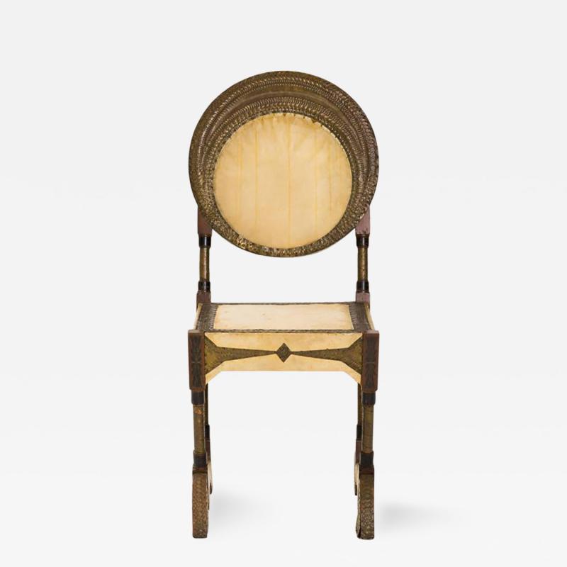 Carlo Bugatti Rare and Unusual Form Chair by Carlo Bugatti