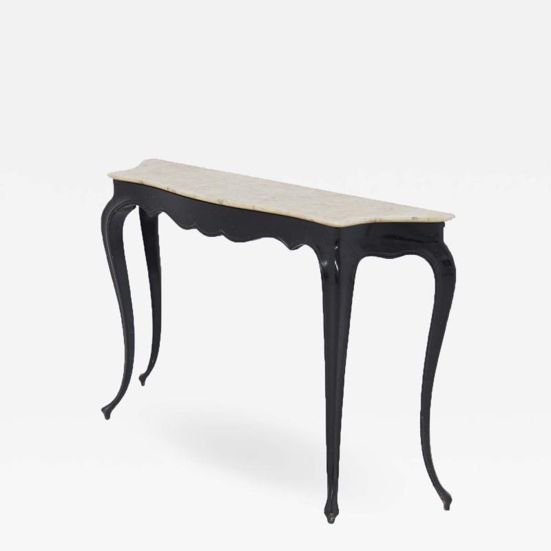 Carlo Enrico Rava Italian Vintage Console in Marble and Wood by Carlo Enrico Rava