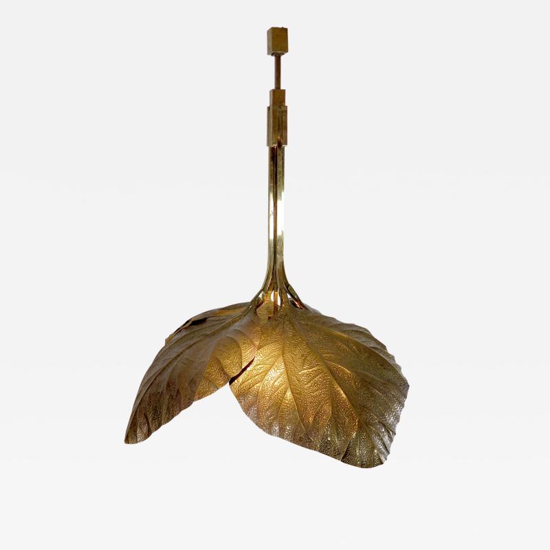 Carlo Giorgi chic brass rhubarb leaves lamp