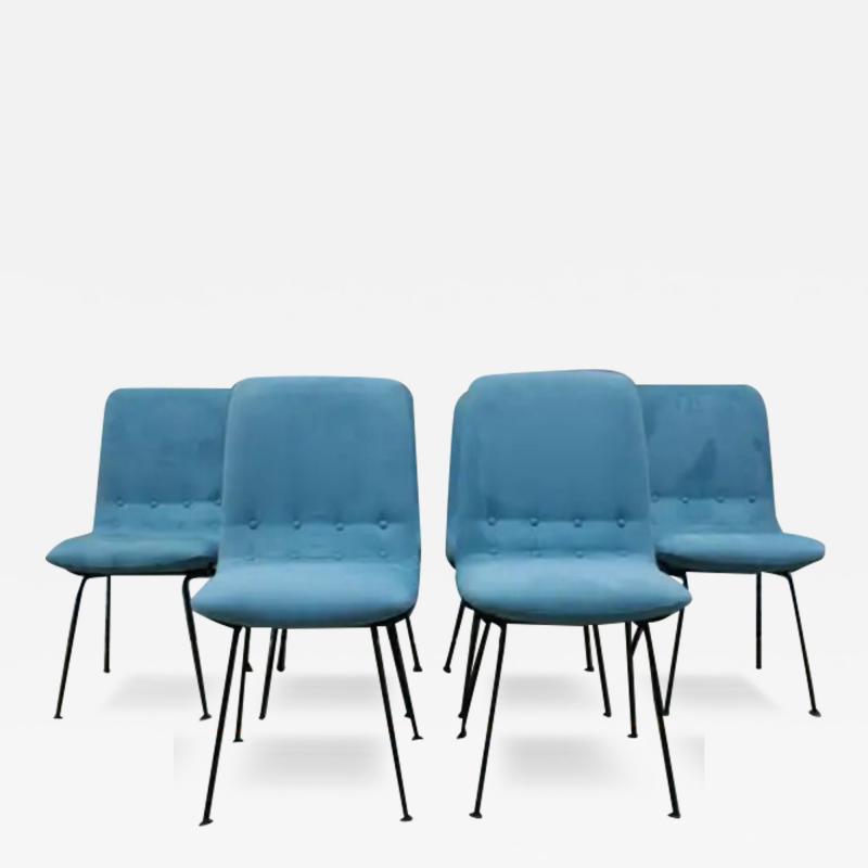 Carlo Hauner Brazilian Modern Chairs in Metal and Fabric by Carlo Hauner 1950s Brazil