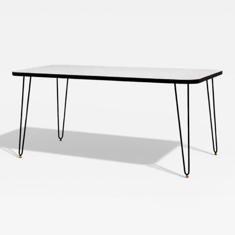 Carlo Hauner Dining Table in Hardwood and Iron att to Carlo Hauner 1950s