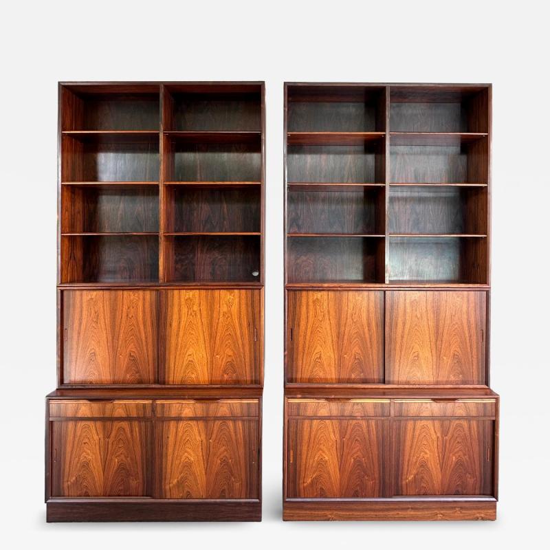 Carlo Jensen Carlo Jensen Poul Hundevad Danish Rosewood Bookcases Pair Available