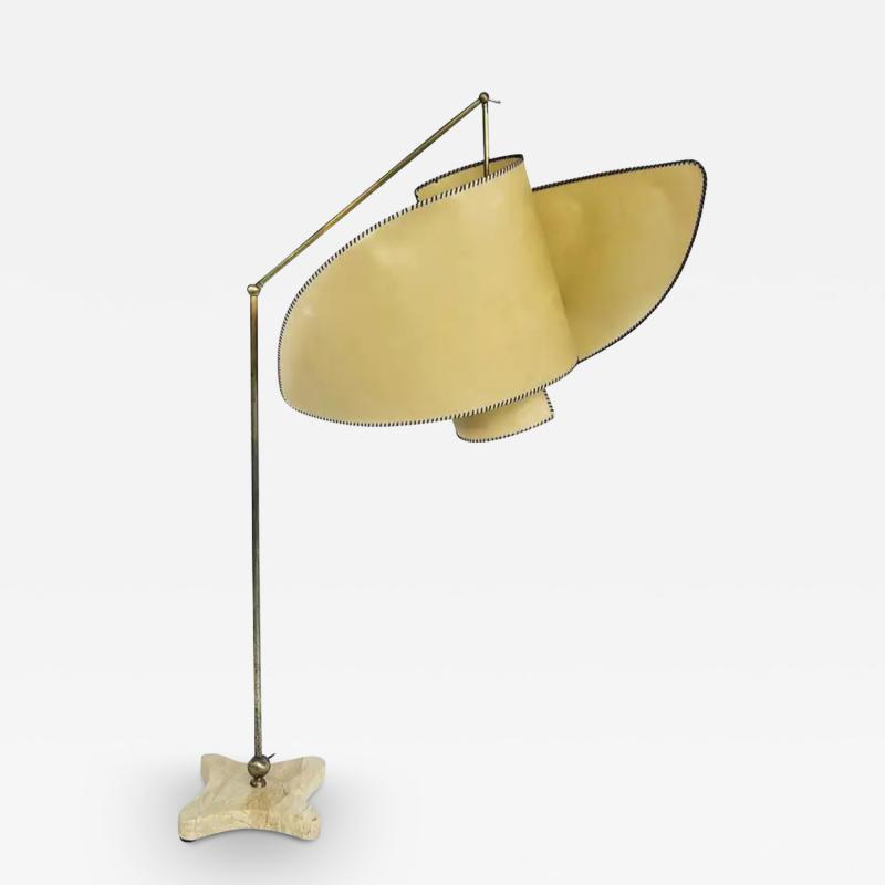 Carlo Mollino Carlo Mollino Suora Parchment Floor Lamp 1947 1994 in Brass Marble Leather