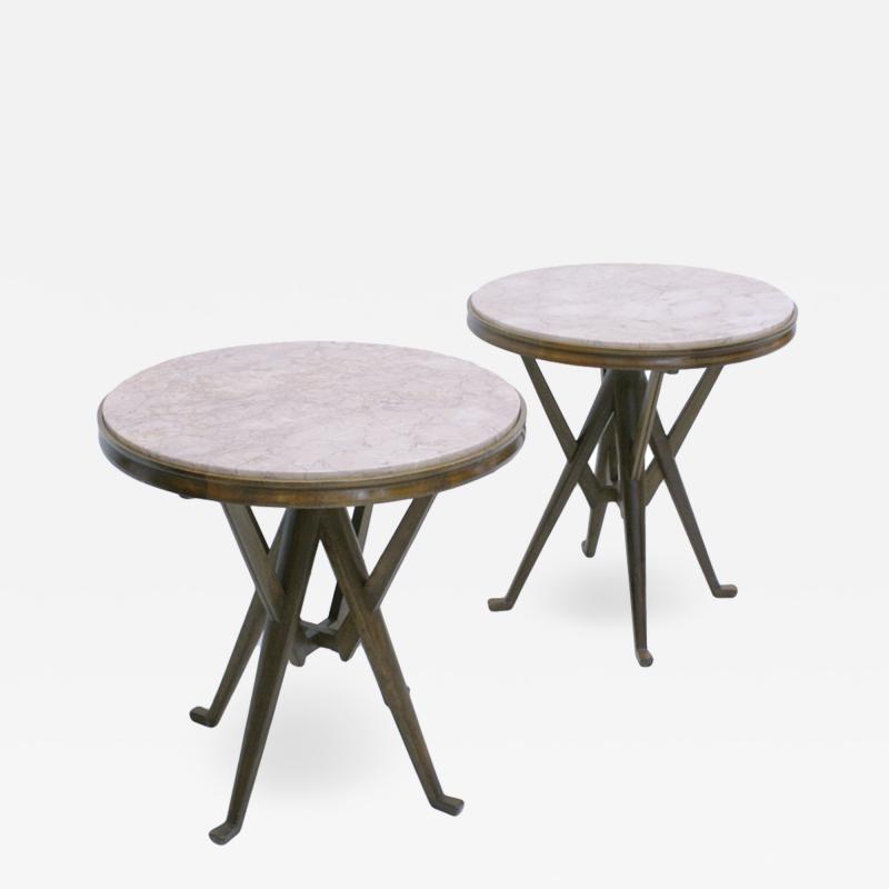 Carlo Mollino Pair Of Attribuited Carlo Mollino Ashwood Italian Side Tables