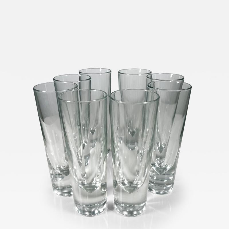 Carlo Moretti 1980s Eight Carlo Moretti Italian Weighted Bullet Cocktail Glasses ITALY