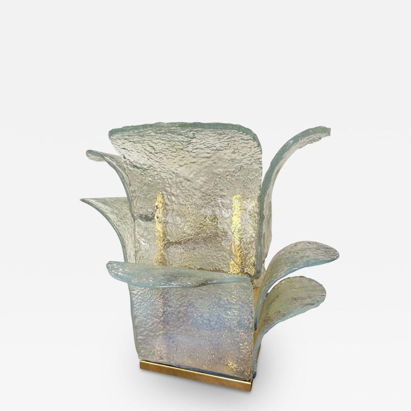 Carlo Nason Cactus Lamp Murano Glass and Brass by Carlo Nason for Mazzega Italy 1970s